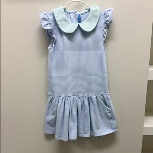 Adorable Light Blue Striped Kids Dress